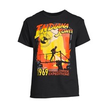 Men&#39;s Black Indiana Jones T-Shirt 1969 Worldwide Expeditions Size X-Large 46-48 - £5.40 GBP