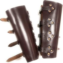 Medieval Leather Arm Gauntlet Wristband | Archery Bracers Leather Armband | Viki - £22.75 GBP