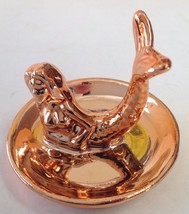 Porcelain Mermaid Ring Holder Metallic Copper Glaze New - $6.88