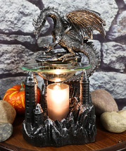 Ebros Smaug Castle Dragon Electric Oil Burner Tart Warmer Statue 9.5&quot;H Figurine - £35.16 GBP
