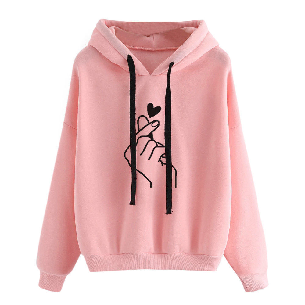 Plus Size Women Sweatshirt Hoody Ladies Hooded Love Printed Casual Pullo... - $22.00