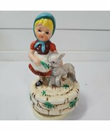 1950’s Porcelain Vintage Girl with Lamb Music Box Mary Had a Little Lamb... - $291.62 MXN