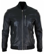 Jacket Leather Biker Motorcycle Racer Men Mens Skin Cafe Soft Vintage Bl... - $2,580.42 MXN