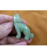 Y-COY-ST-559) Green COYOTE gemstone carving FIGURINE stone gem love baby... - $14.01