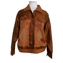 Daniel K Womens Jacket Size Small Bronze Gold Lace Beaded Lined Shimmer ... - $24.75