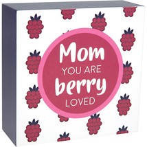 Pavilion Gift Company Mom You are Berry Loved-4&quot; Red Raspberry Mini Plaque, Pink - £16.83 GBP