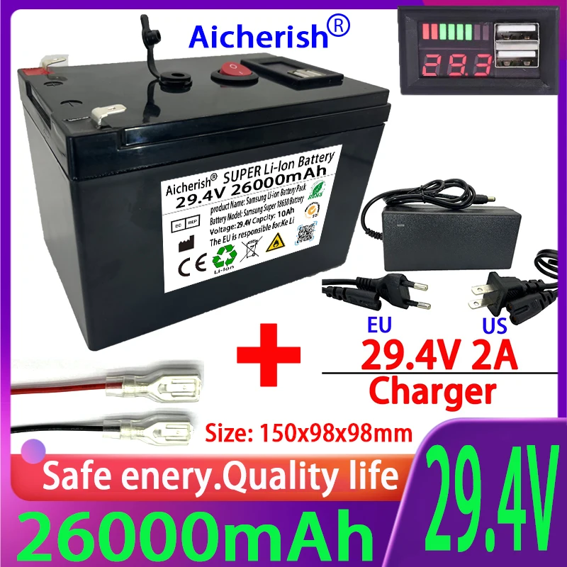 Scooter 29.4V 7S 20Ah Electric Bike Aicherish BMS With Charging And Discharging  - £226.04 GBP