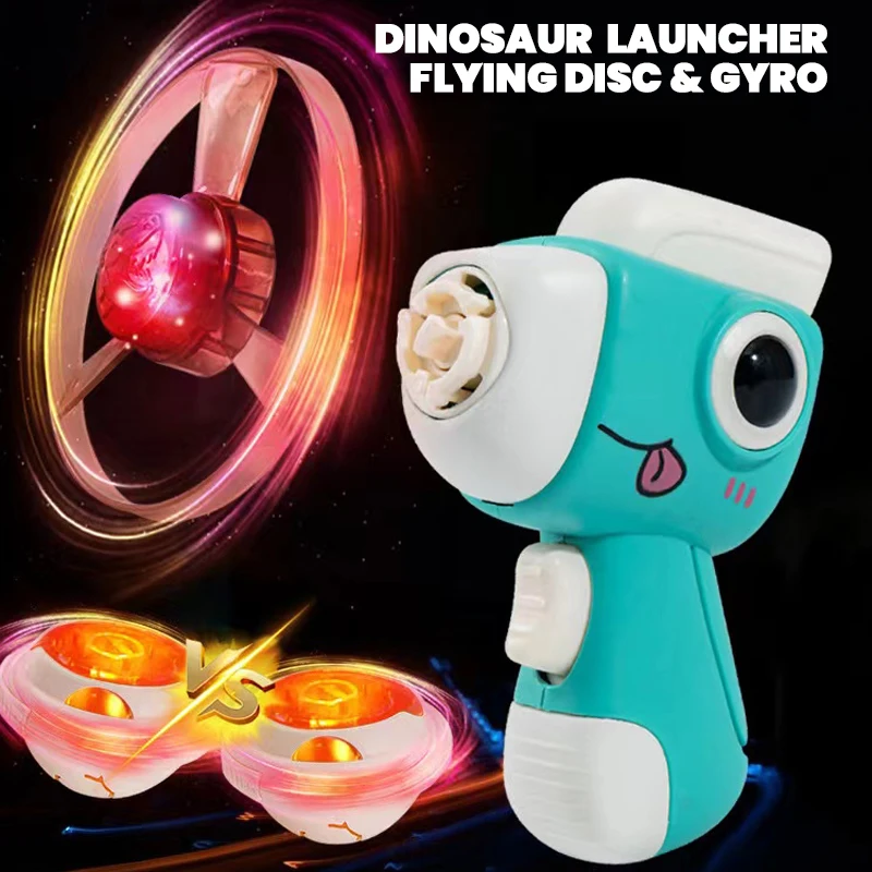 Children Saucer Launcher Flying Disc Pistol Spinning Top Dinosaur Gun Toys - £8.47 GBP+