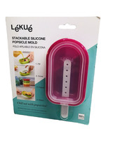Lekue Stackable Silicone Popsicle Mold Pink Reusable NEW 3.2 fl o - £10.95 GBP