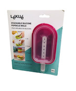 Lekue Stackable Silicone Popsicle Mold Pink Reusable NEW 3.2 fl o - $13.74