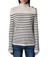 Zadig &amp; Voltaire Sailor We Stripes Ribbed Funnel Neck Sweater In Ecru $5... - $3,672.01 MXN