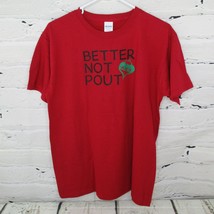 Gildan Girls XL Christmas T-Shirt Better Not Pout Holiday Red Green Black Unisex - £9.03 GBP