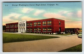 George Washington Carver High School Culpeper  Virginia Postcard Linen VA - £3.89 GBP