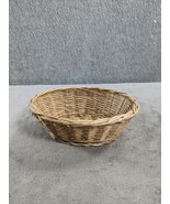 Vintage American Primitive Wicker Tan Basket 4” By 2&quot; Tall - £9.39 GBP