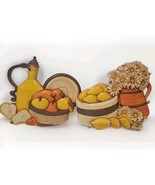 Vintage Syroco Inc Homco Flower Lemon Fruit Wall Plaques Decor Kitchen 70&#39;s - $25.73 CAD