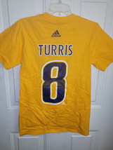 ADIDAS NHL T-SHIRT NASHVILLE PREDATORS KYLE TURRIS GOLD sz SMALL - $9.89