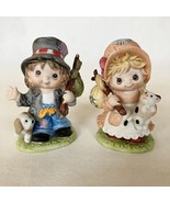 Boy Girl Hobo Statue Figurine Homco Puppy Dog Kitty Cat Painted Porcelai... - $25.00