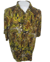Brian Brothers vtg 1990s Men shirt PAISLEY s/s p2p 24.5 M rayon colorful as is - £19.77 GBP