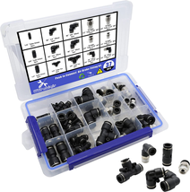 Quick Connect Air Fittings Kit, 37 Pcs, 1/4, 3/8, 1/2&quot; Air Line Push to Connect  - £50.16 GBP