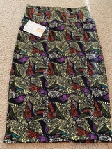 LuLaRoe Cassie Pencil Skirt Womens Size XL Black Geo Floral Aztec Print NWT - $11.29