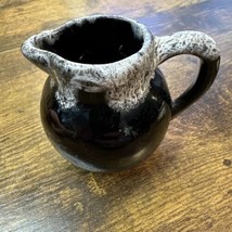 Vintage Black Drop Glaze Miniature Creamer 3” Rare Retro Redware - £7.09 GBP