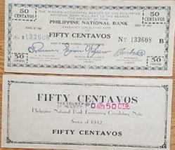 PHILIPPINE Nati Bank Paper Money: Misamis Occidenal Agency 1942 50 centavos - $4.95