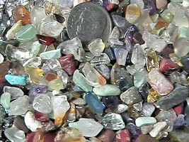 Mixed Gemstone Embellishment UNDRILLED Small Chips 8 oz. 1/2 lb. - £9.49 GBP