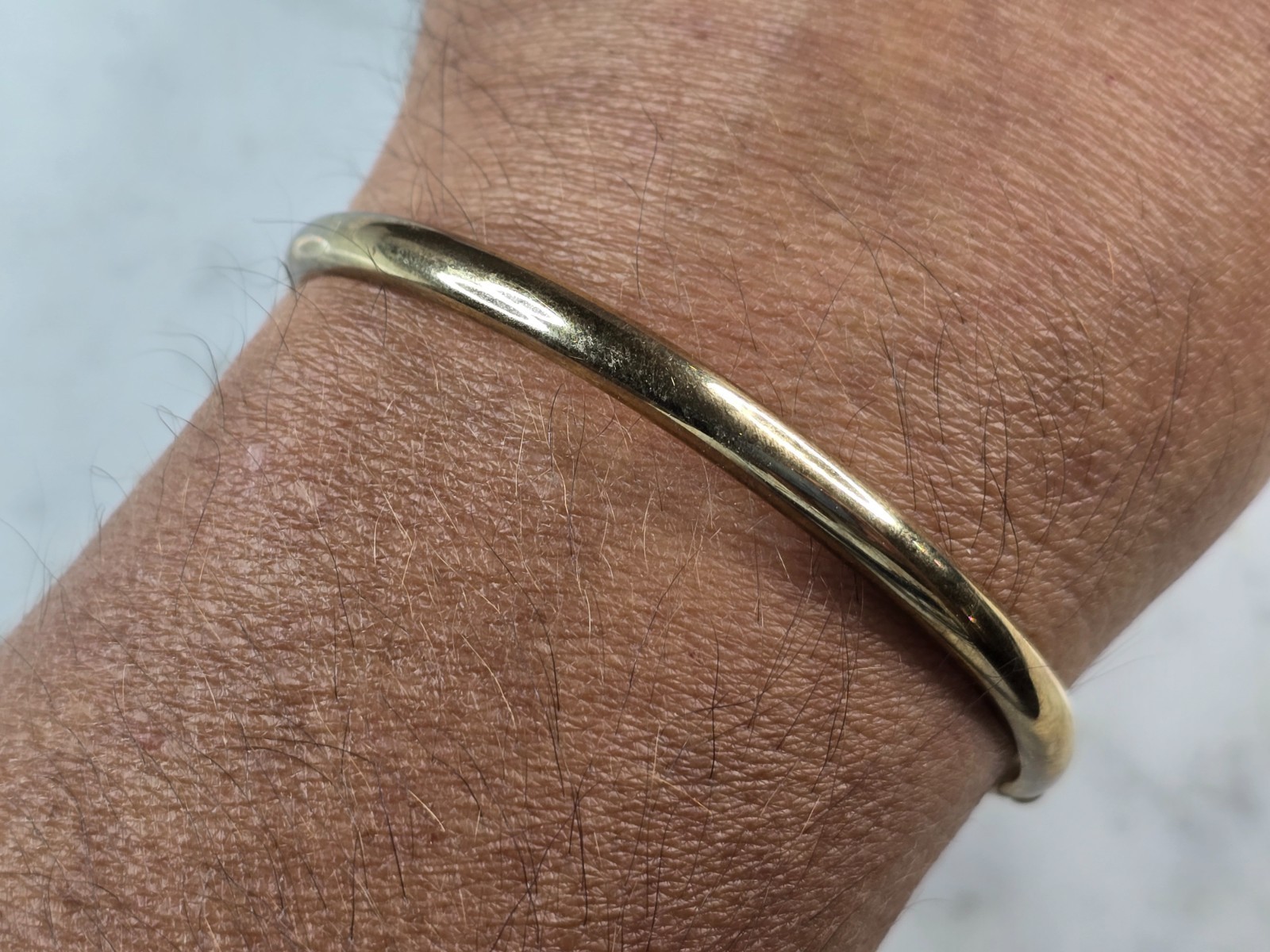 Womens Vintage Estate Sterling Silver Gold Tone Bangle Bracelet, 9.8g E4960 Item image 3