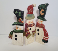 Kurt Adler Three Panel Hinged Folding Snowmen Tabletop Christmas Decor 8... - $18.95