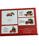 Red VW Bus Bug Truck Card Christmas Cards Boxed 16 Cards Envelopes 4 Des... - $29.37