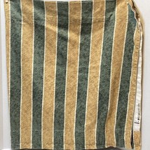 VTG Handmade Curtains Bloomcraft Screen Print Green Gold Striped 52 x 27&quot; Lot 4 - £32.23 GBP