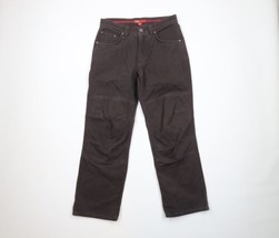 Vintage 90s Streetwear Mens 32x30 Faded Wide Leg Double Knee Canvas Pants Brown - £54.40 GBP