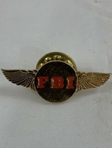 FBI Federal Bureau Of Investigation Pilot Wings Lapel Pin Red - $22.76