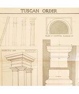 Tuscan Order Columns Drawing Examples Vignola 1904 Architecture Ephemera... - €25,73 EUR