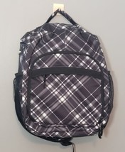 Thirty One Sling Bag Crosshatch Grey &amp; Black Plaid Travel Hiking Backpack NWOT - £31.55 GBP