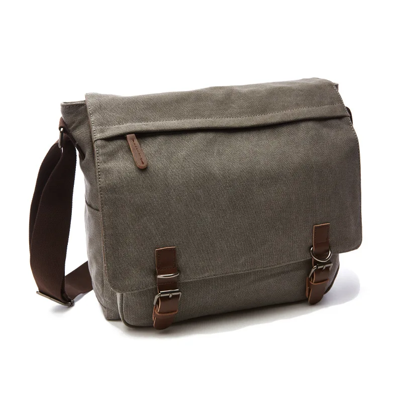 Large Vintage Canvas Messenger Retro Casual Office Travel Shoulder Bag Crossbody - £39.28 GBP