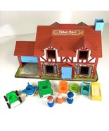 Vtg Fisher Price Little People Play Family House #952 Brown Tudor 80s 11 Pc - $82.80 CAD