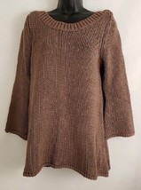 Soft Surroundings Women&#39;s Brown Sweater Knitted Cotton Blend 3/4 Sleeve Size PM - £38.88 GBP