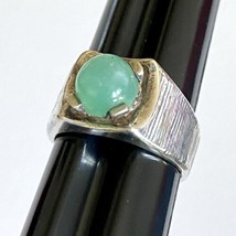 Don Dietz Handmade Chrysoprase 8mm Gemstone Sterling Silver Ladies Ring Size 7.5 - £156.48 GBP