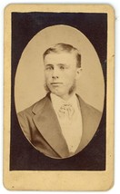 Antique Named CDV Circa 1870&#39;S Handsome Young Man With Sideburns Willie Holman - £9.58 GBP