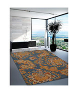 Glitzy Rugs 8 x 10 ft. Floral Blue Hand Tufted Wool Area Rug - €341,85 EUR