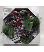 Holiday Time 20 inch Black Truck Mesh Christmas Wreath - $38.60