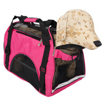 Hollow-out Portable Breathable Waterproof Pet Handbag Rose Red M - $23.49