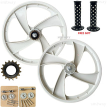 Vélo BMX 20 &quot;PVC Sport Rim (BLANC) 4 SPOKES Jeu de moyeux de roues - DHL... - £55.42 GBP