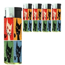 Vintage Smoking Cat Novelty Lighters Set of 5 Electronic Refillable Butane - $15.79
