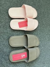 2 Pairs of Slide-On Slippers - Men’s Size 7.5/Women’s Size 9 (Brown) &amp; W... - £14.97 GBP