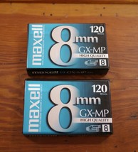 NEW Sealed 2 Pack Maxell 8mm Video Cartridges Tapes GX-MP 120 minutes - £10.93 GBP