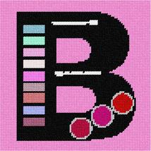 Pepita needlepoint canvas: Letter B Makeup Palette, 7&quot; x 7&quot; - £37.37 GBP+