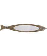 Rustic Wood Fish Mirror Decorative for Living Rm BathRm BedRm Nautical s... - £70.41 GBP