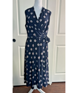 Tommy Hilfiger Daisy Print V Neck Midi Dress Size 10/12, Blue/Coral, Pre... - $32.82 CAD